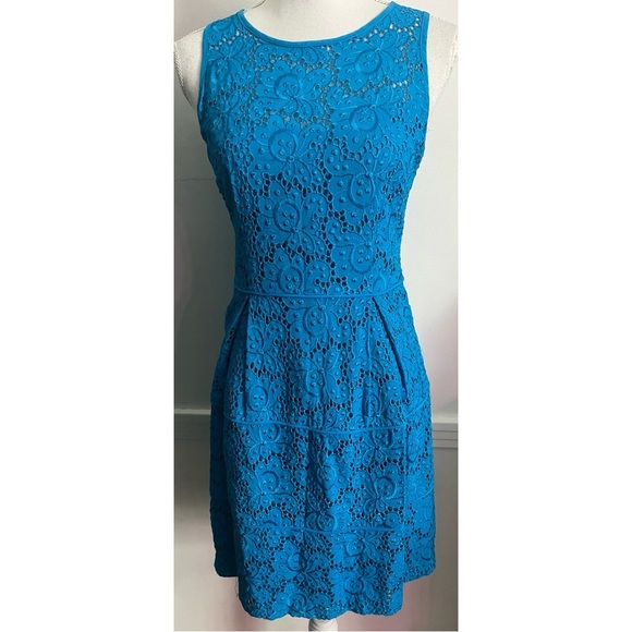 Nanette Lepore • Vibrant Blue Lace Embroidered Dress - Picture 1 of 6
